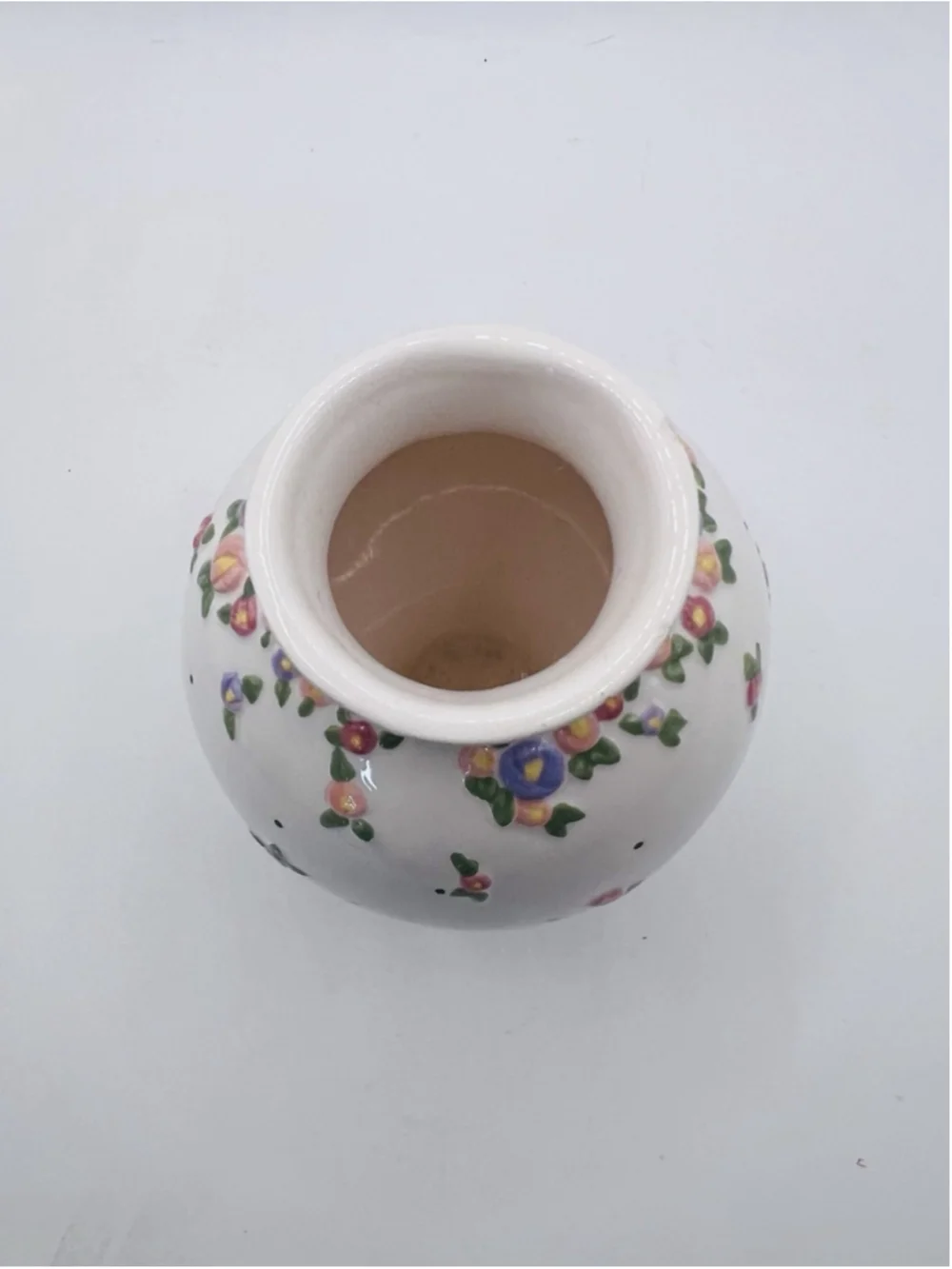 Mary Engelbreit Ceramic Bud Vase 1999 ME Ink Michel & Co. Floral Polka Dot